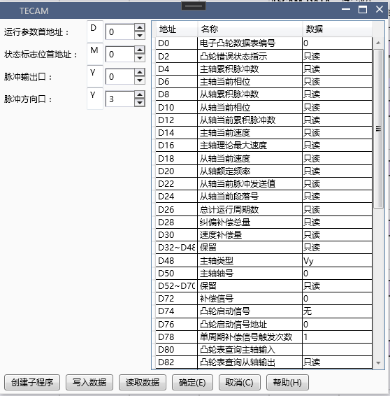  TECAM Instruction Setting Interface